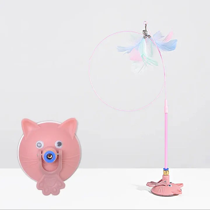 Automatic cat toy with strong suction cup