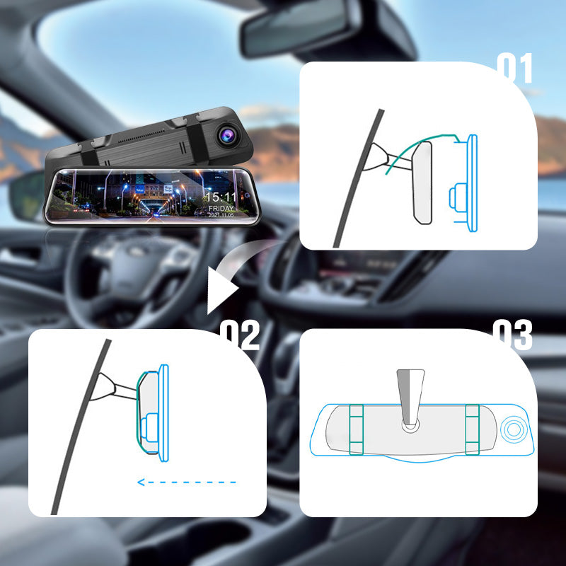 🔥2026 Hot Sale✈️Touch Screen Rear View Mirror Dash Cam Smart Mirror