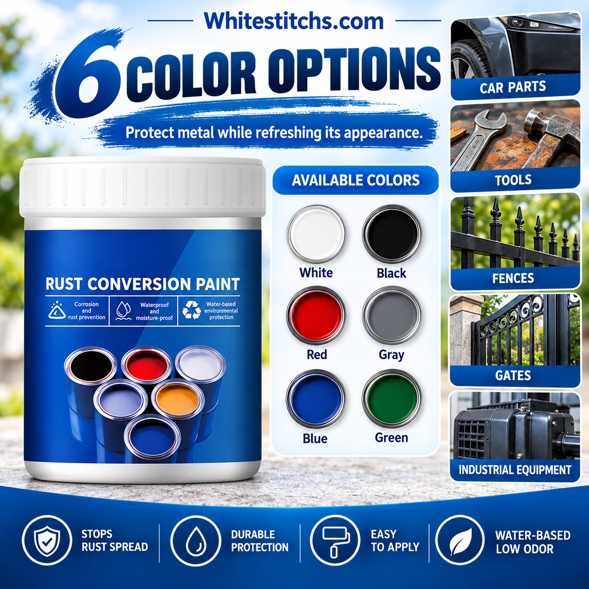 🛡️ 50% OFF NOW! 🎨 Weatherproof Rust Converter Paint – Turns Rust into Paintable Surface, Stops Corrosion & Blocks UV – No Sanding Needed ✨