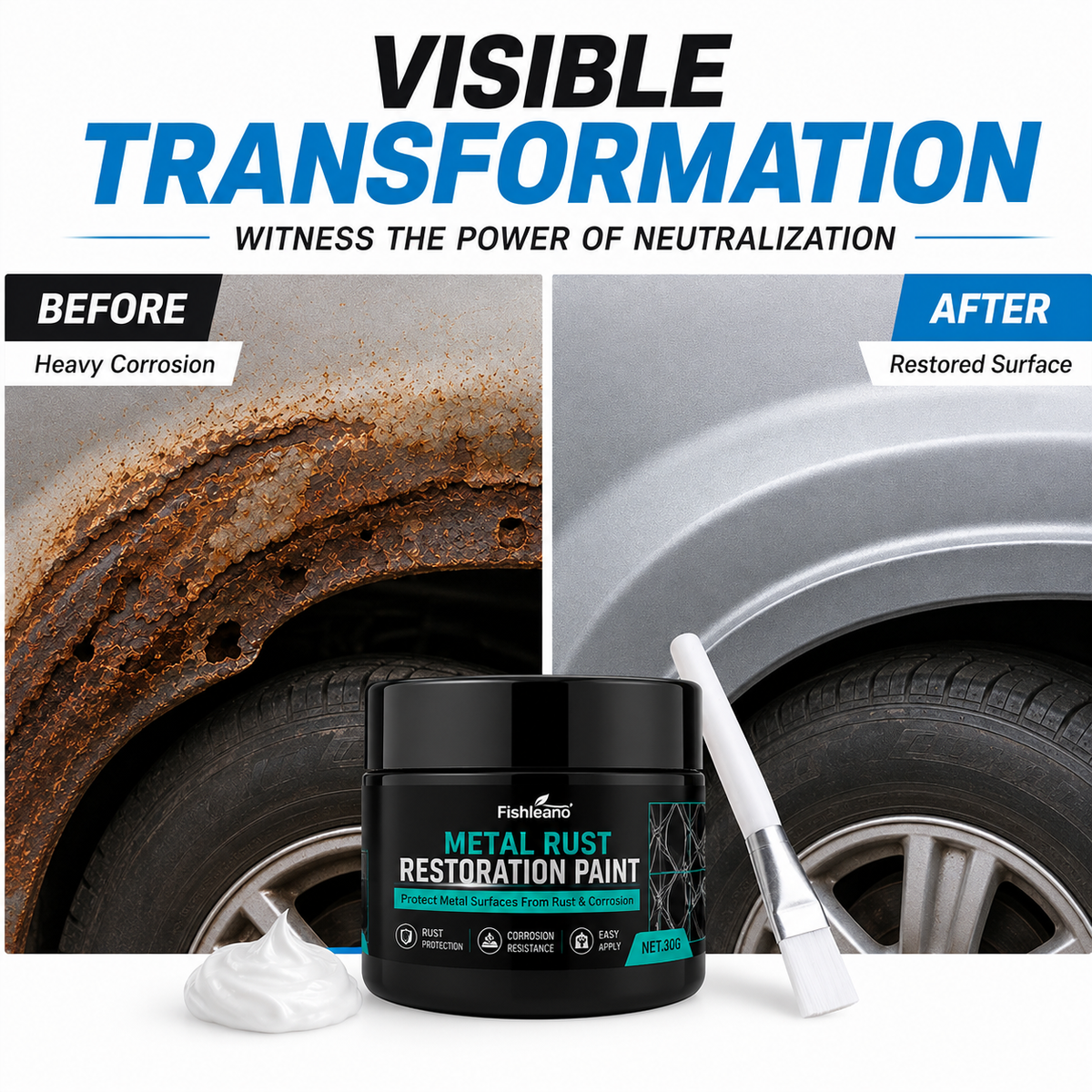🥳 Hot Seller 🥳💞 Over 50,000 sold! 🔧🏠 50% off! Metal Rust-Proof Black & White Repair Paste—Repairs rusted car doors, railings, and tools. Forms a protective layer—no replacement needed! 🛡️✨