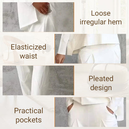 💎 55% OFF! 💎 Round-Neck Long-Sleeve Top & Pants Set – Wrinkle-Free, Breathable & Effortlessly Stylish 👚👖