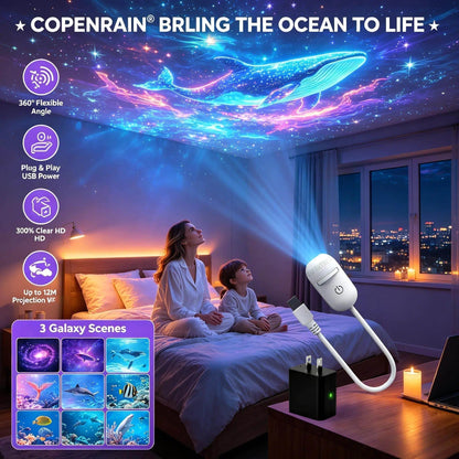 ✨Plug-and-Play HD Galaxy & Ocean Projector Night Light🥳50,000+ Happy Users