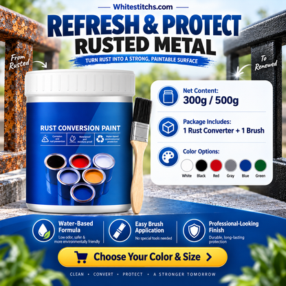 🛡️ 50% OFF NOW! 🎨 Weatherproof Rust Converter Paint – Turns Rust into Paintable Surface, Stops Corrosion & Blocks UV – No Sanding Needed ✨