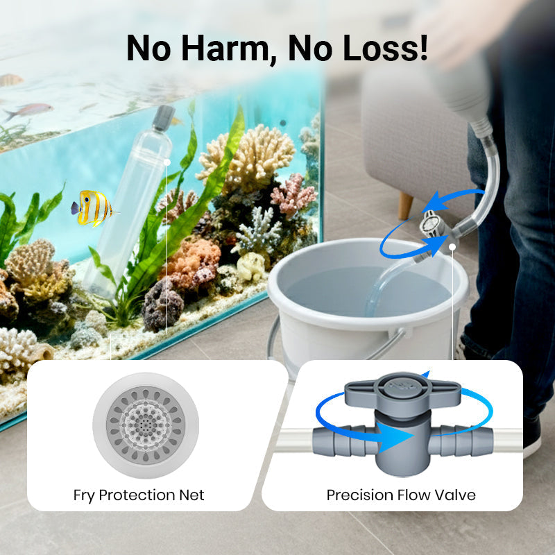 🐠 49% OFF LIMITED STOCK! ✨ Aquarium Vacuum Cleaner with Siphon - Gravel Filter & Flow Control for Effortless Water Change & Tank Maintenance 💦🌿