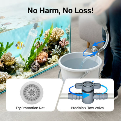 🐠 49% OFF LIMITED STOCK! ✨ Aquarium Vacuum Cleaner with Siphon - Gravel Filter & Flow Control for Effortless Water Change & Tank Maintenance 💦🌿