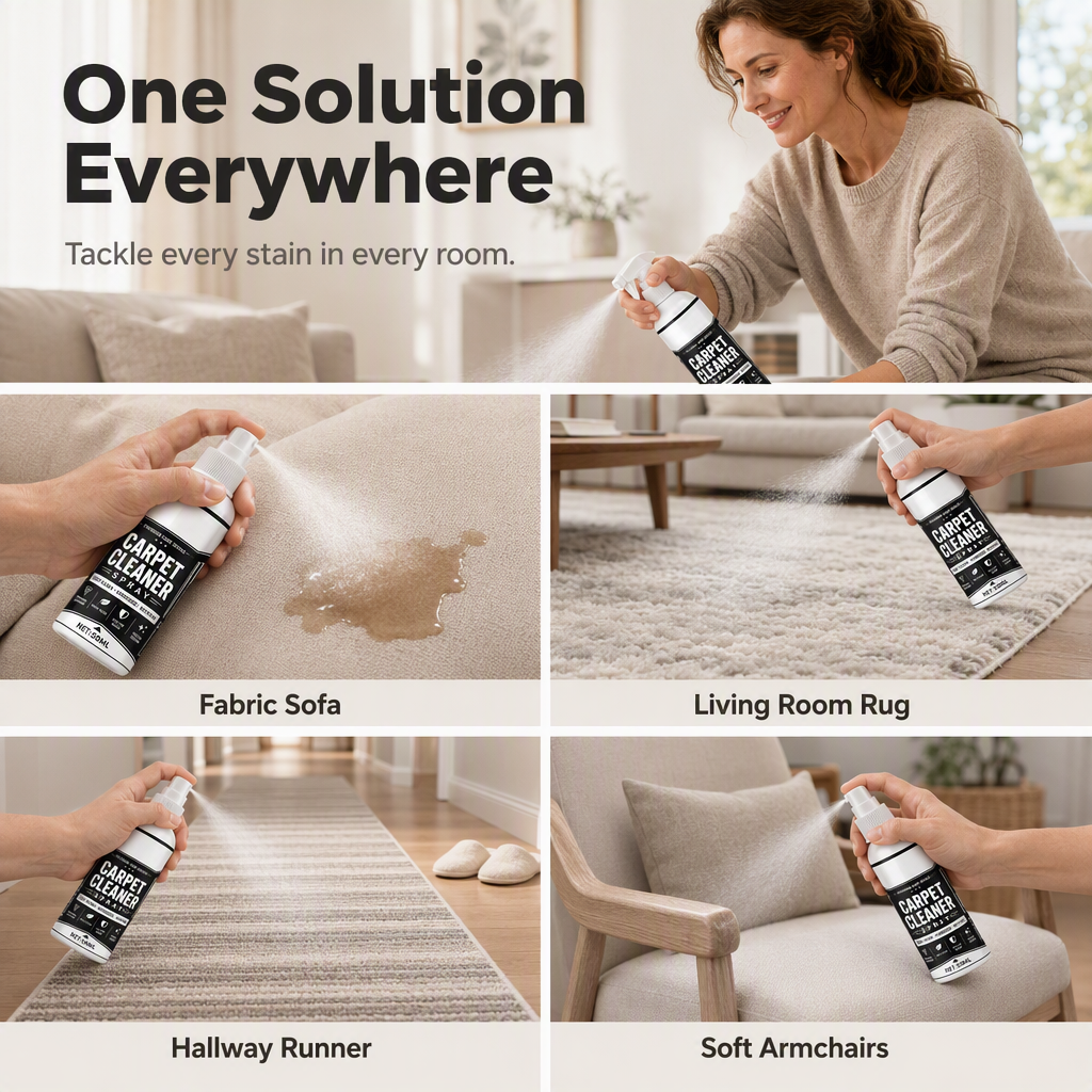 ✨🧽 Deep Cleaning Carpet Cleaner Spray – Lifts Stains & Odors, Fast-Dry, No Rinse! 🏠💨