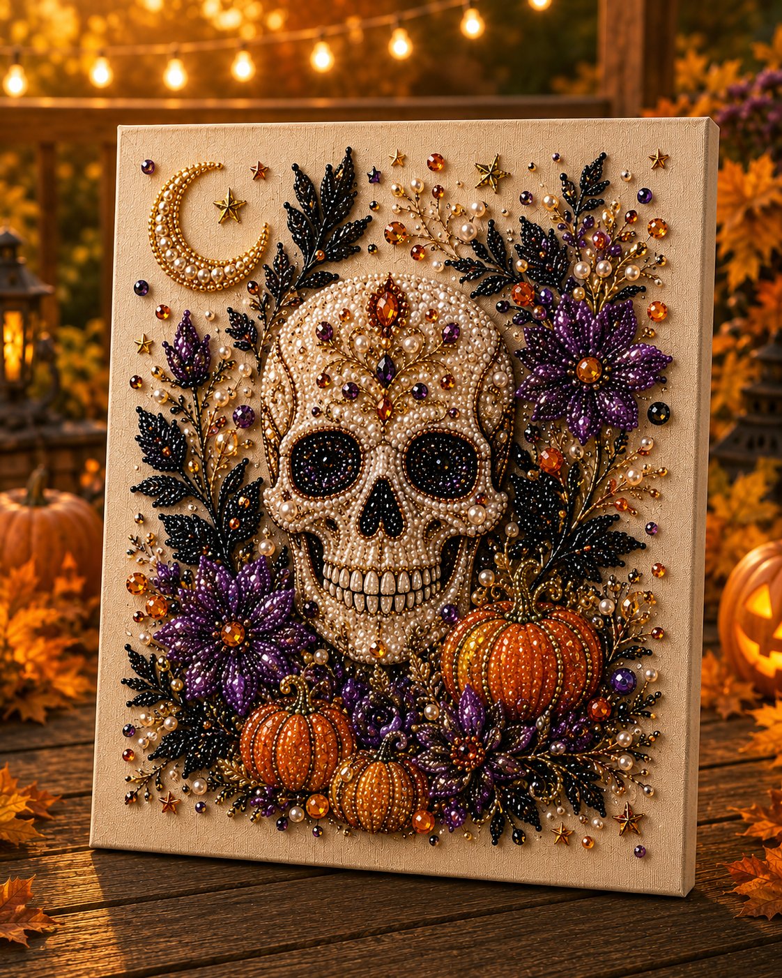 🏠 LIMITED-TIME 50% OFF! ✨Halloween Pearl Art DIY Kit – Turn Tiny Pearls into Spooky-Cute Magic