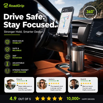 ⏳Time-Limited Special⏰Car Cup Holder Phone Mount – 360° Adjustable, Strong N52 Magnet, One-Hand Operation, Fits All Phones, Stable Magnetic & Clamp Models for Safe Driving