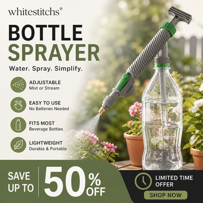 🌿 Manual Drink Bottle Sprayer with Adjustable Nozzle‑Portable DIY Garden Spray Tool, Fits Standard Plastic Bottles for Plant Watering, Fertilizing & Pest Control