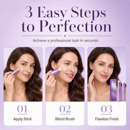 💄✨ 2-in-1 Color Changing Foundation Stick | Skin Tone Matching Cream Foundation Stick for Flawless Makeup