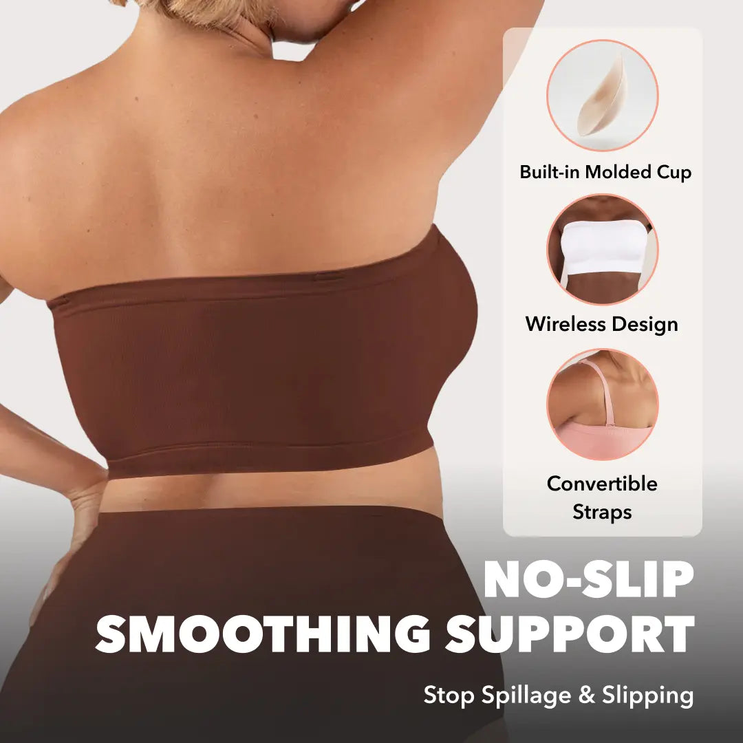 ⛱️Last Day Special Price!!🤩No-Slip Convertible Bandeau – 3-Way Wear, Wire-Free & Trusted by 50K+ Women👙🇬🇧1