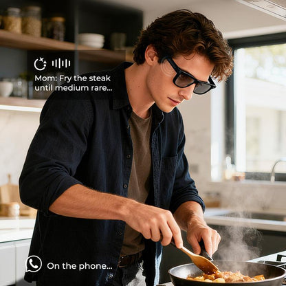 Smart glasses with AI and ChatGPT, 8MP camera and 1200P 4K HD video recording, real-time translation in over 160 languages, Bluetooth 5.4, HiFi audio and music control, wearable smart sunglasses with video recording.