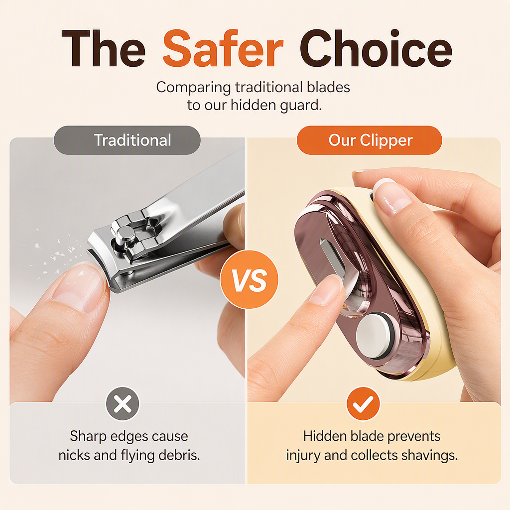 💅50% OFF NOW ! ⚡2-in-1 Electric Nail Clipper with Polishing File – Automatic Cut & Grind Nails, Safe Quiet Design for Adults, Seniors & Babies