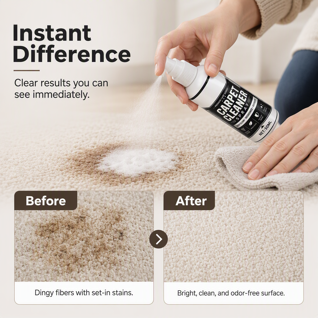 ✨🧽 Deep Cleaning Carpet Cleaner Spray – Lifts Stains & Odors, Fast-Dry, No Rinse! 🏠💨