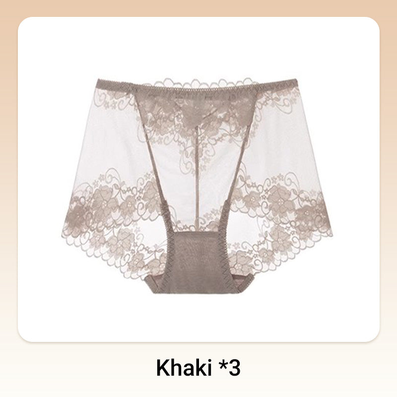 💥Hot Sale 50%OFF😍Women's Hand-Crocheted Lace High-Rise Boxer Briefs