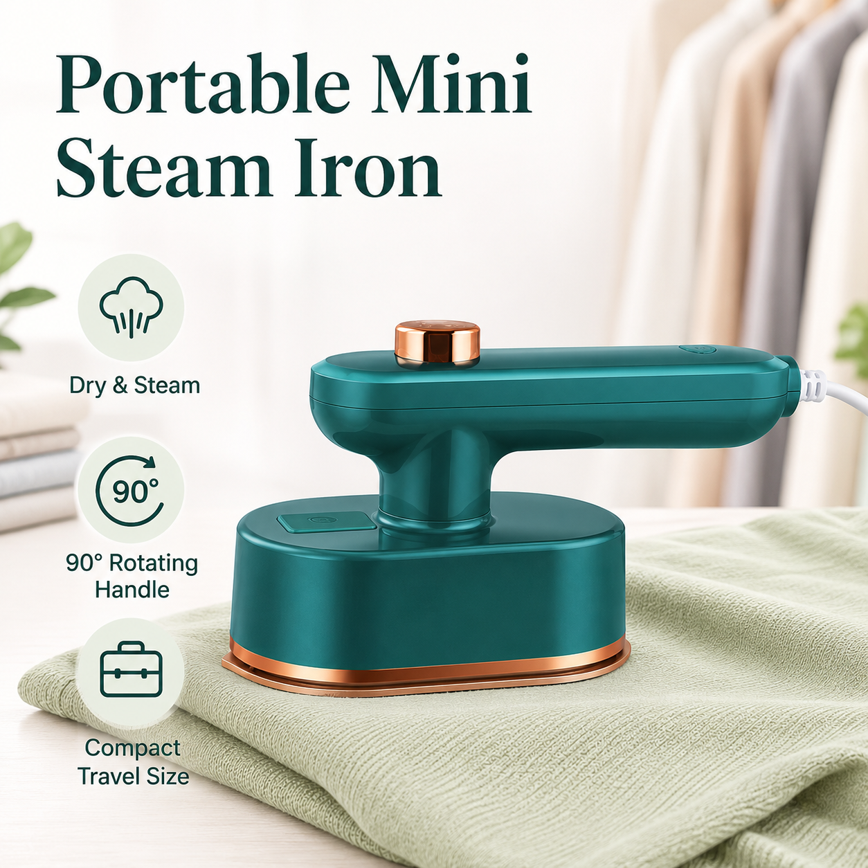 ⏳Time-Limited Special⏰Portable Mini Steam Iron – Quick, Easy & Wrinkle-Free ✨