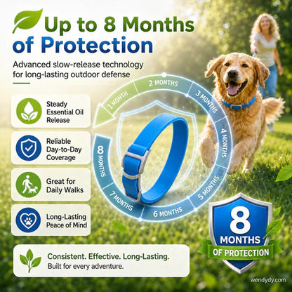 🎉 FLASH DEAL 50% OFF🐶🐱 – Plant-Based Flea & Tick Collar 🌿 Up to 8 Months Protection, Slow-Release Oils, Water-Resistant 💦 Repels Mosquitoes & Larvae, Comfortable & Safe for Daily Wear 🐕
