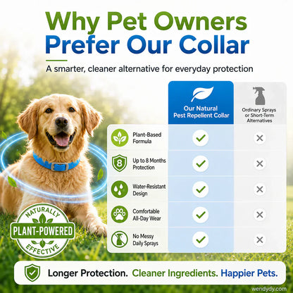 🎉 FLASH DEAL 50% OFF🐶🐱 – Plant-Based Flea & Tick Collar 🌿 Up to 8 Months Protection, Slow-Release Oils, Water-Resistant 💦 Repels Mosquitoes & Larvae, Comfortable & Safe for Daily Wear 🐕