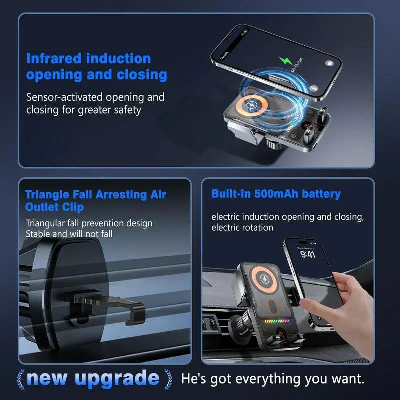 📢📢50%  OFF !! ⏰Over 50,000 sold! 📱Smart 2-in-1 Car Rotating Mobile Phone Holder & Wireless Charger⚡