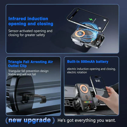 📢📢50%  OFF !! ⏰Over 50,000 sold! 📱Smart 2-in-1 Car Rotating Mobile Phone Holder & Wireless Charger⚡