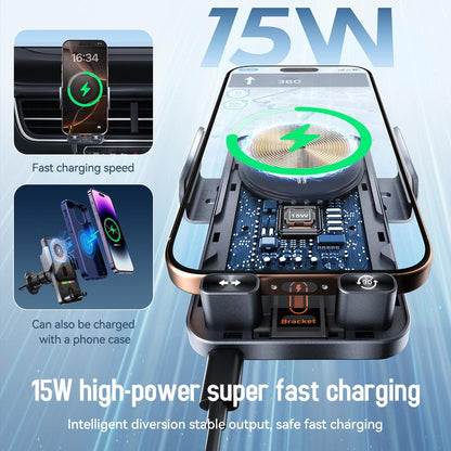 📢📢50%  OFF !! ⏰Over 50,000 sold! 📱Smart 2-in-1 Car Rotating Mobile Phone Holder & Wireless Charger⚡