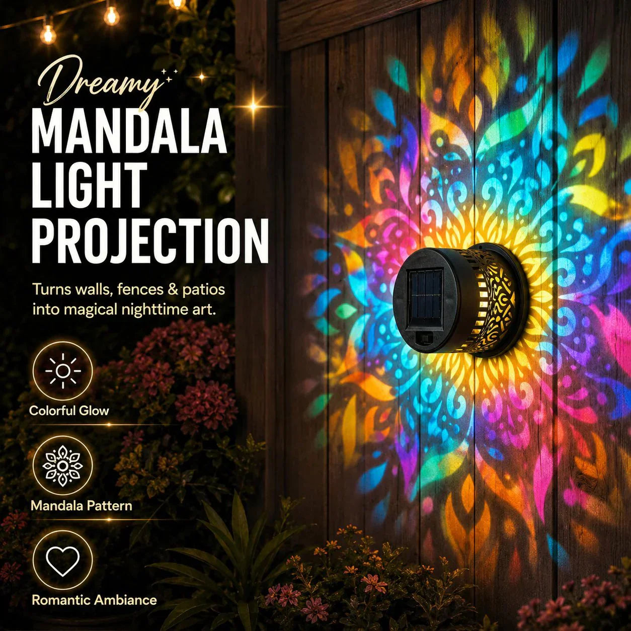 💡💓Surprise Price🔥Solar-Powered Mandala Projector Light🎁🏠6
