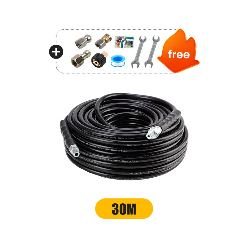 🚿 5800 PSI sewer cleaning kit – Rotating nozzle and reinforced hose for unclogging pipes 🛠️✨
