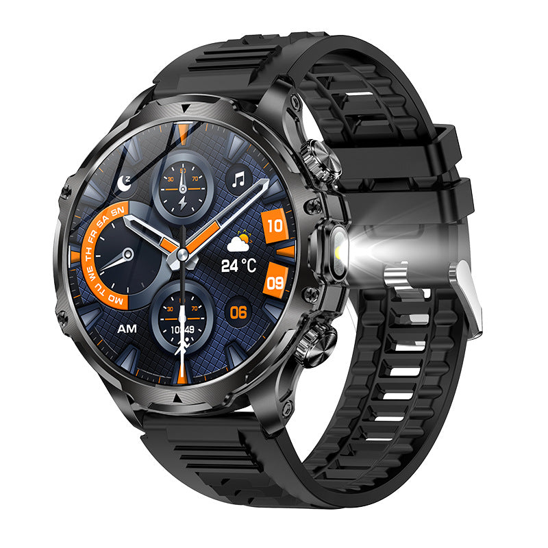 Men's military smartwatch,phone sync information, wireless call,flashlight/multiple exercise modes / fitnesstracker watch for Android and iPhone