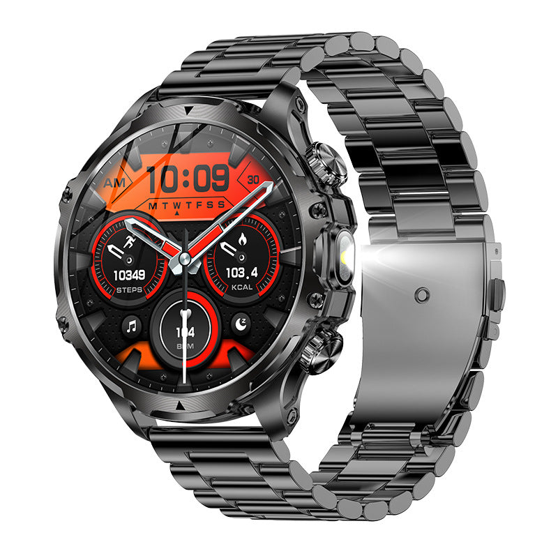 Men's military smartwatch,phone sync information, wireless call,flashlight/multiple exercise modes / fitnesstracker watch for Android and iPhone
