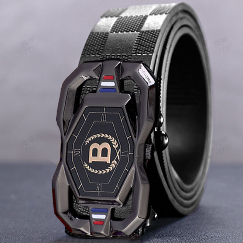 🐊Leather belt for men with elegant crocodile leather pattern, with automatic buckle and made of cowhide.