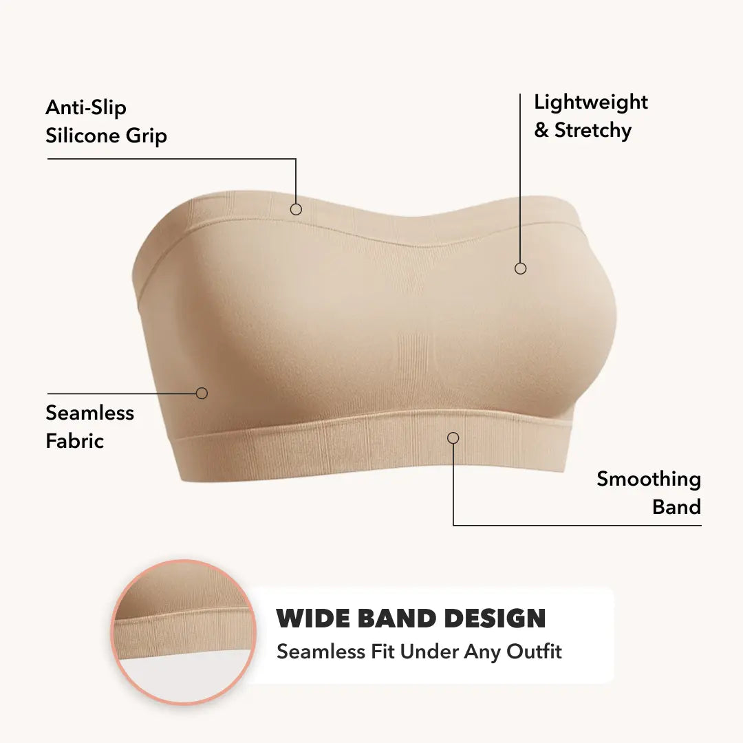 ⛱️Last Day Special Price!!🤩No-Slip Convertible Bandeau – 3-Way Wear, Wire-Free & Trusted by 50K+ Women👙🇬🇧1
