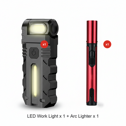 LED work light with 180° rotating head