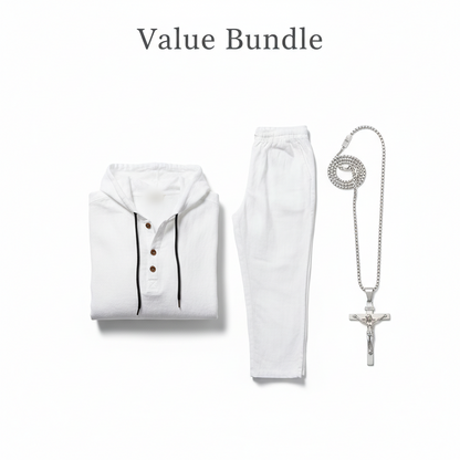 👕 60% OFF! 👖Men's Hooded Casual Loose Top & Pants 2-Piece Set🍂