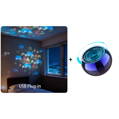 🥳2026 HOT SALE🥳💞80K+ SOLD!🌊 Ocean Wave Projector Light – Dynamic Rotating Aurora, Adjustable Brightness, Rechargeable – with/without Bluetooth Speaker – Bedroom Decor, Night Light, Gift for Kids & Adults