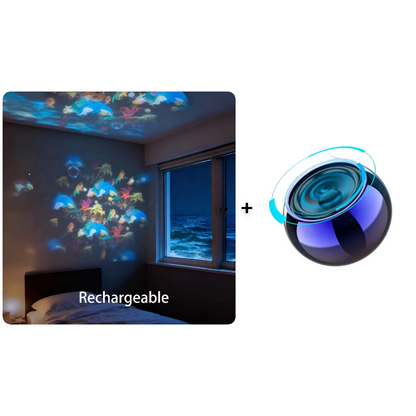 🥳2026 HOT SALE🥳💞80K+ SOLD!🌊 Ocean Wave Projector Light – Dynamic Rotating Aurora, Adjustable Brightness, Rechargeable – with/without Bluetooth Speaker – Bedroom Decor, Night Light, Gift for Kids & Adults