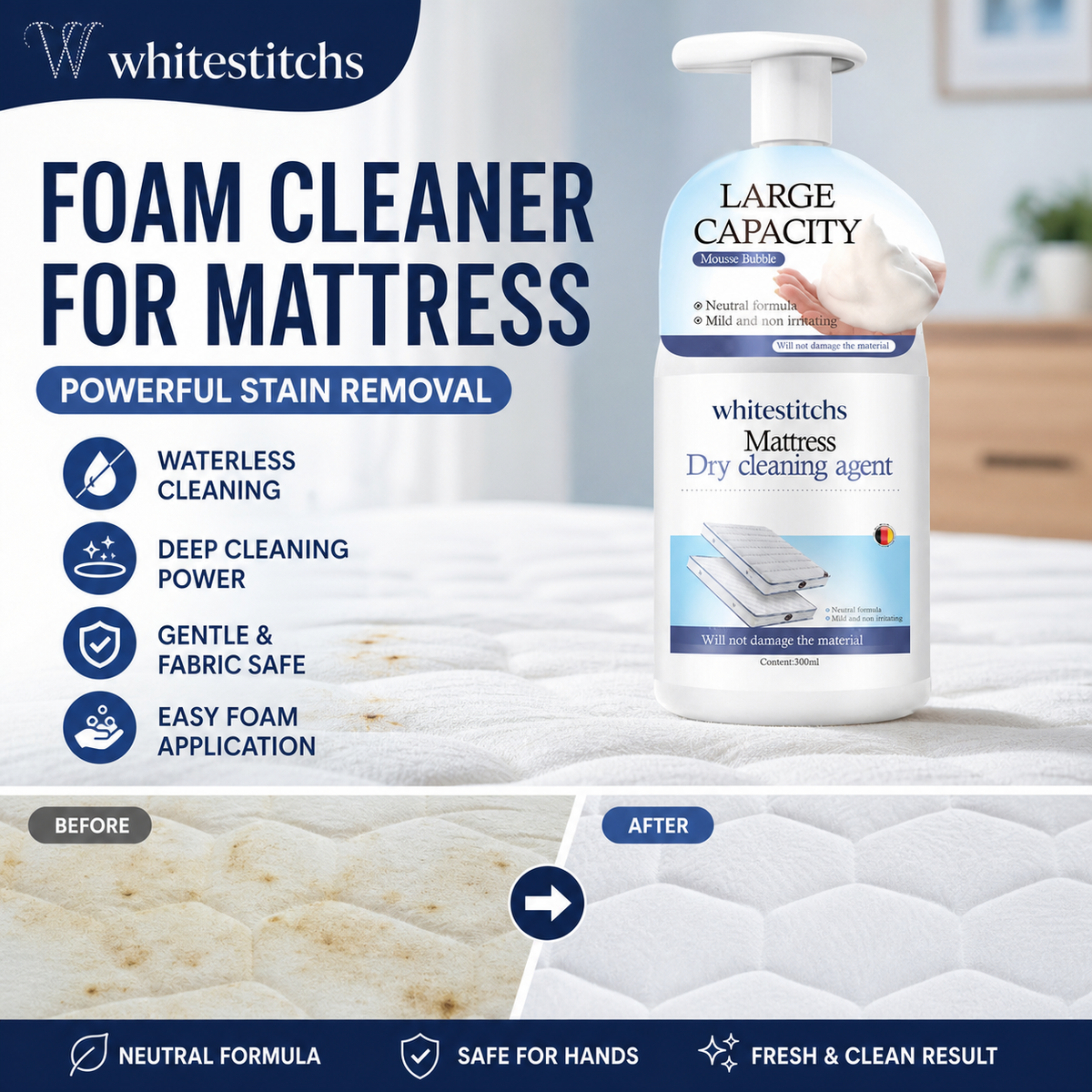 🎉Hot Sale 50% OFF🎉 Powerful Mattress Yellow Stain Cleaner
