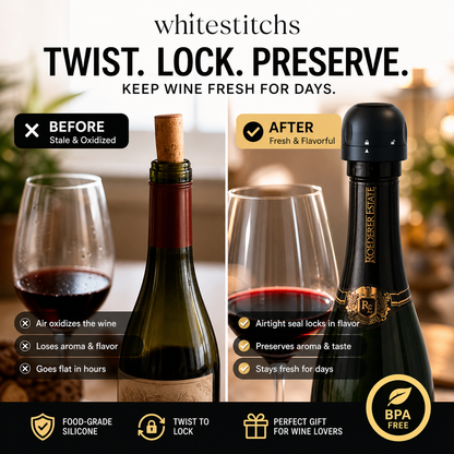🍾 Twist-Lock Wine and Champagne Bottle Stoppers