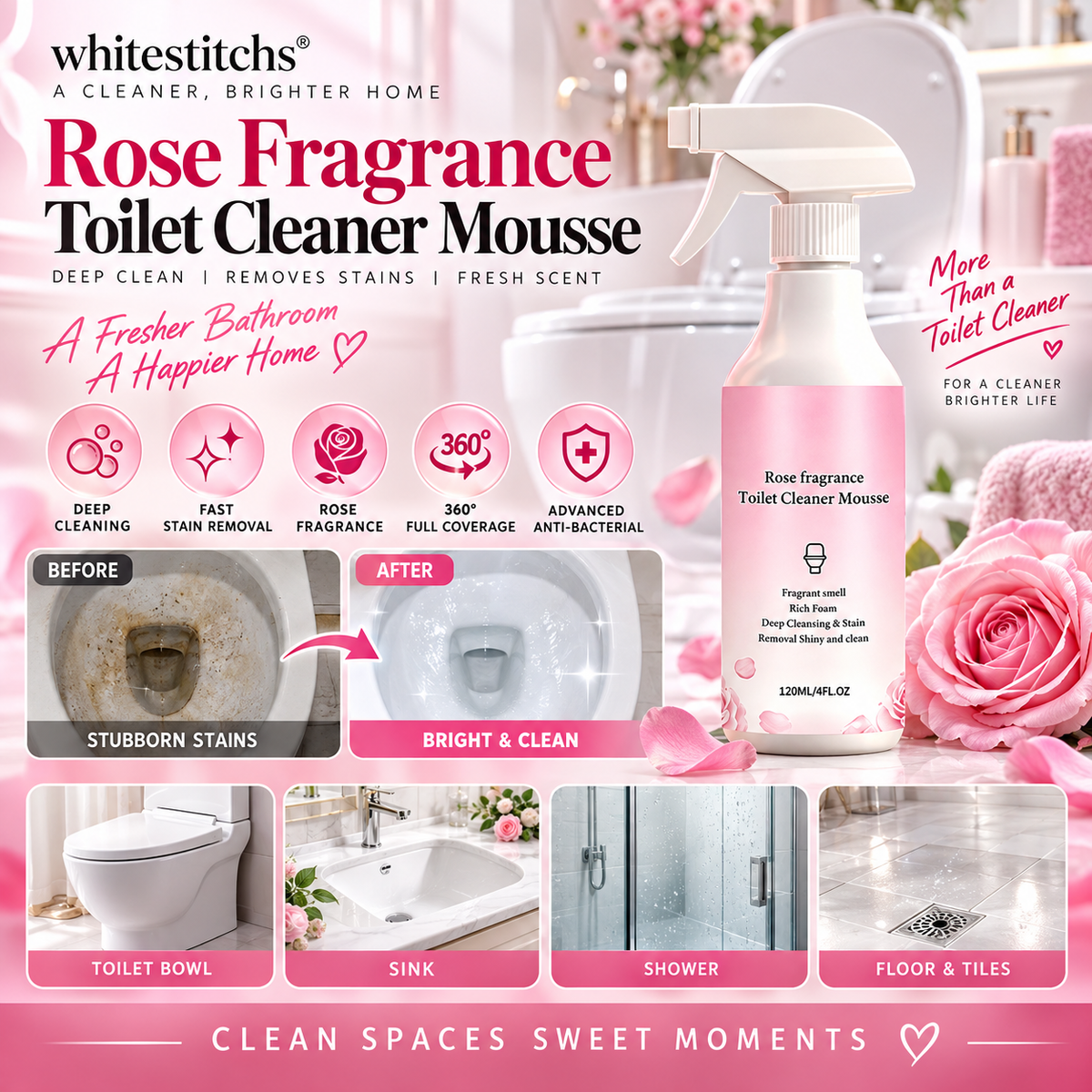 📢📢50% OFF !! ⏰Foaming Toilet Bowl Cleaner Mousse