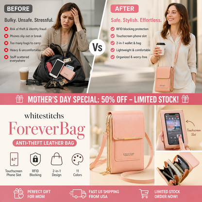 👜 📱 Women's Touch Screen Messenger Bag – Smart Phone Charging, Anti-Theft & Water-Resistant ✨