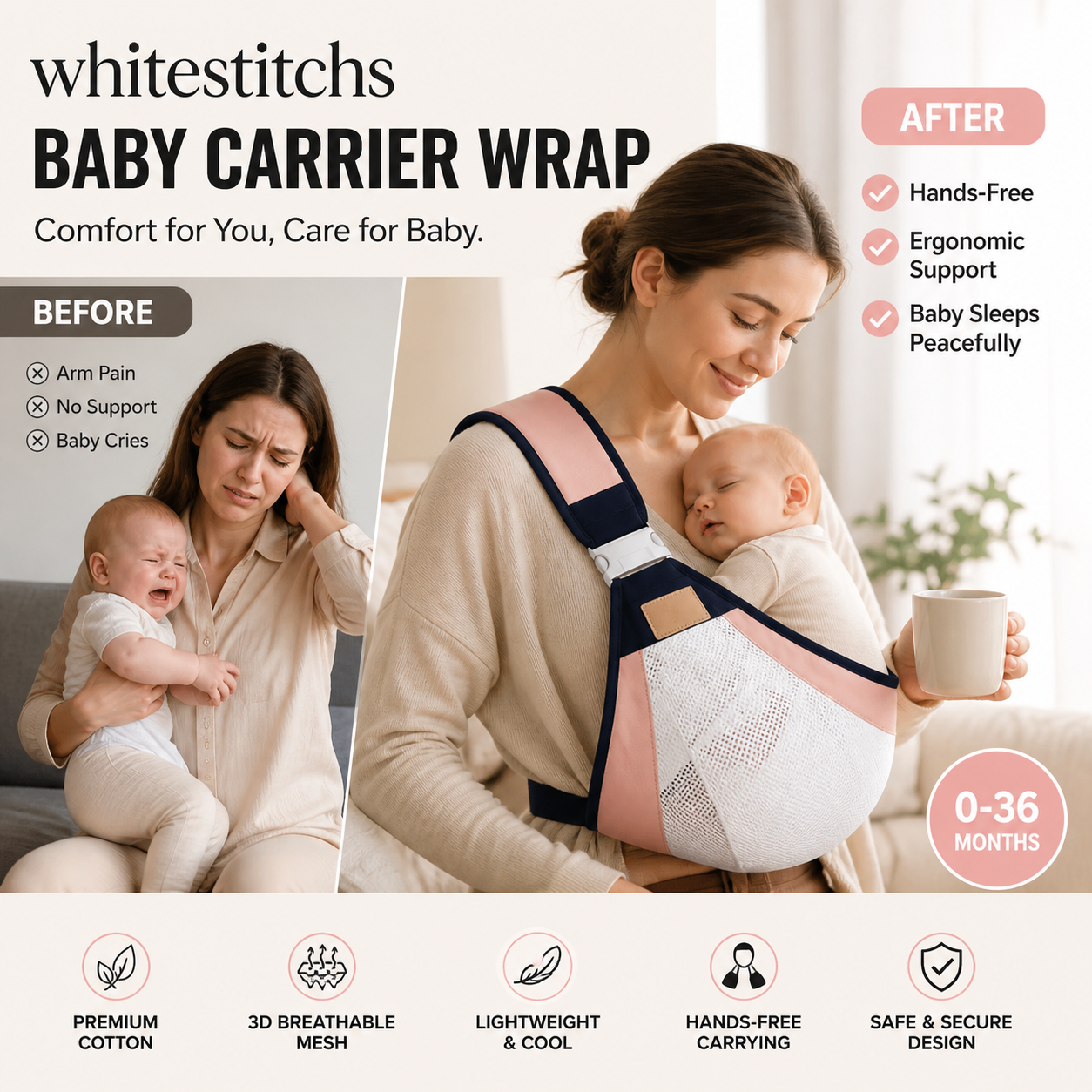 📢📢50% OFF !! ⏰  Lightweight Baby Carriers