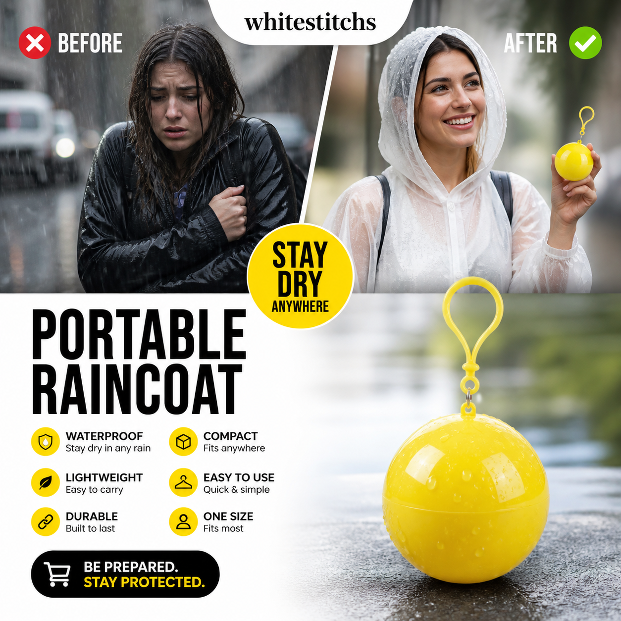 🔥Limited Time Promotion 50% OFF🔥Mini Ball Shape Disposable Raincoat(Buy 1 Get 1 Free)