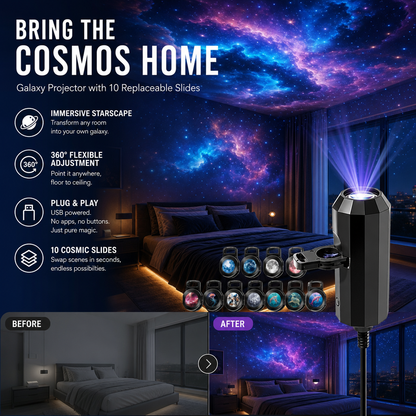✨Plug-and-Play HD Galaxy & Ocean Projector Night Light🥳50,000+ Happy Users