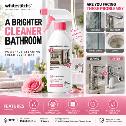 ⏳Time-Limited Special⏰Multi-Purpose Bathroom Cleaner Spray: Removes Limescale & Soap Scum, Botanical Scent, Safe for Glass & Tiles