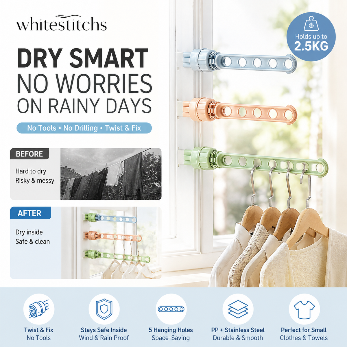 🔥50% OFF!!🔥Portable Window Clothesline