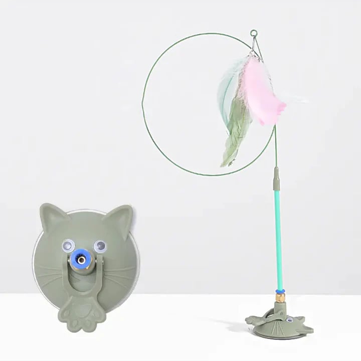 Automatic cat toy with strong suction cup