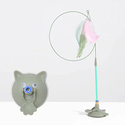 Automatic cat toy with strong suction cup