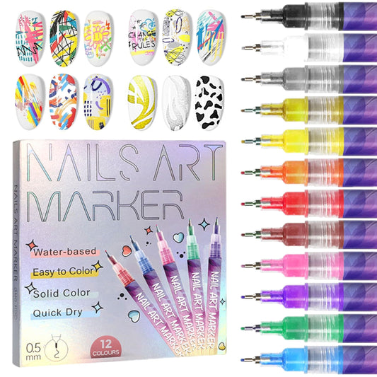 🎅🌟CHRISTMAS SPECIAL DISCOUNT:$12.99⏳12 Colors Nail Art Pens Set🎨💅