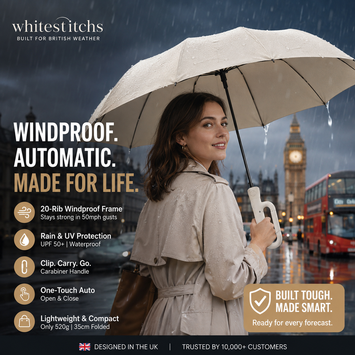 ⏳LIMITED-TIME 50% OFF! ⏰☔Automatic Folding Umbrella – Windproof, Waterproof & Compact