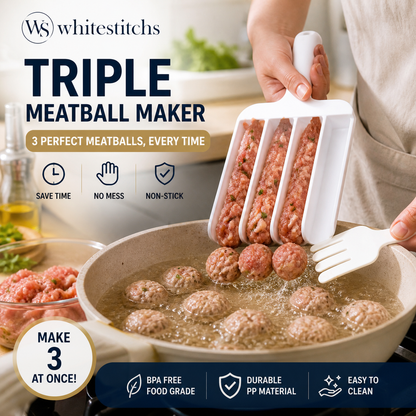 🍖 Creative Triple Meatball Maker – 3-in-1 Non-Stick Meatball Shaper Tool for Easy Kitchen Prep