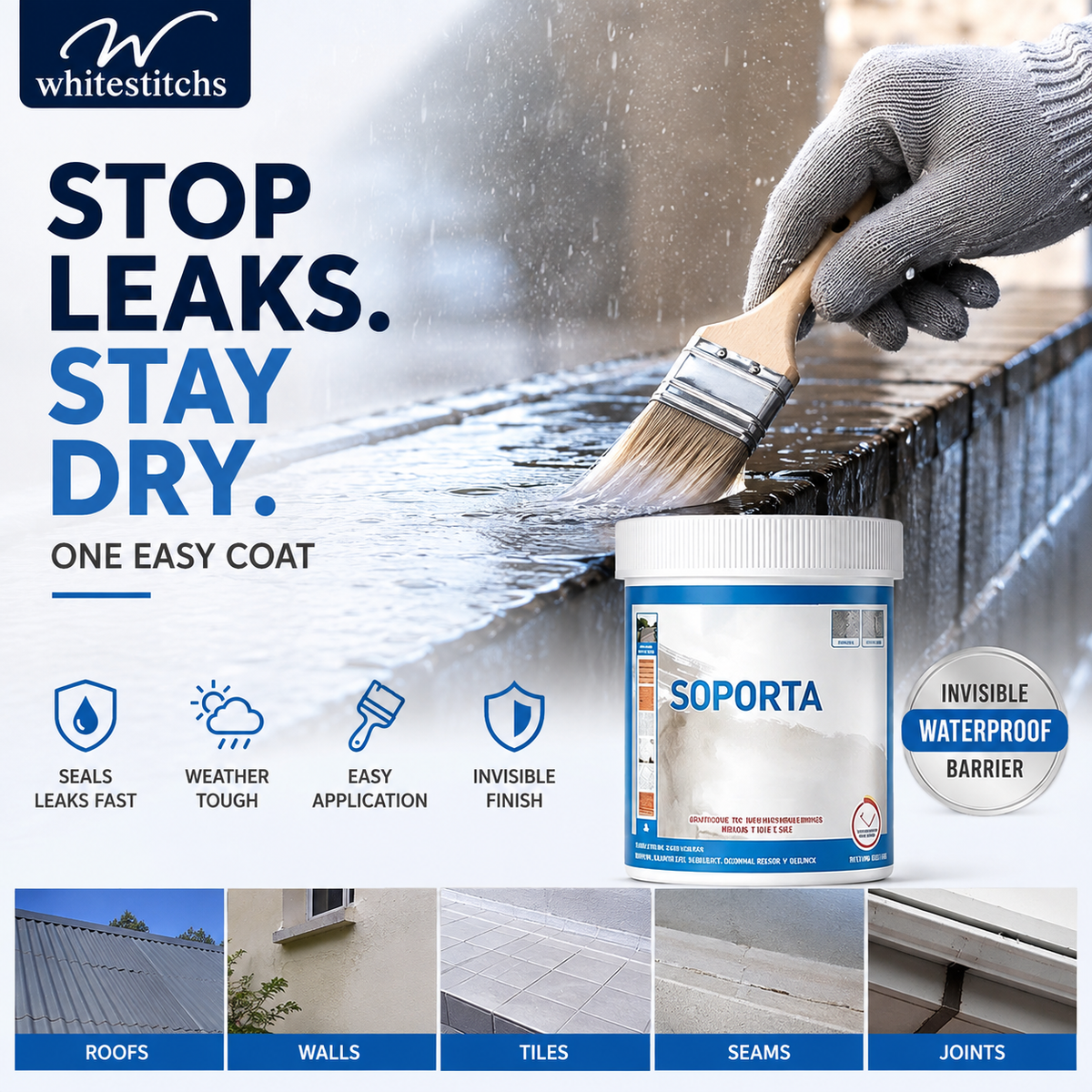 💧50% OFF NOW! 🏠Multi‑Surface Waterproof Repair Sealant – Clear Leak Sealant Coating, Invisible Anti‑Leak Protective Coating for Cracks Walls Roof Pipes